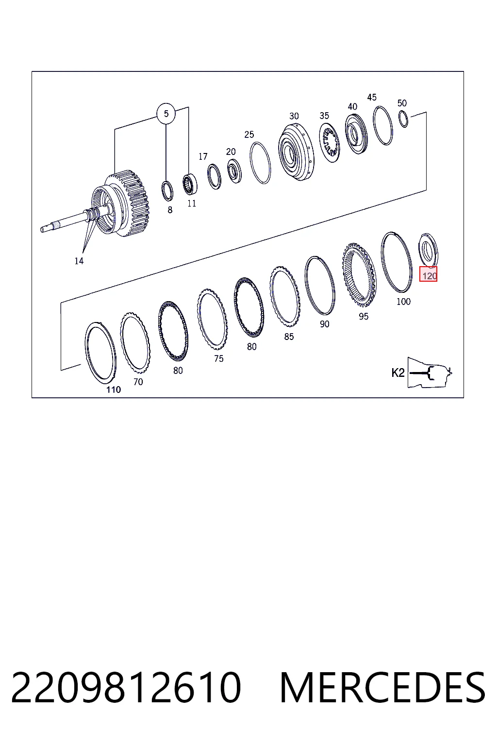 2209812610 Mercedes Подшипники коробки