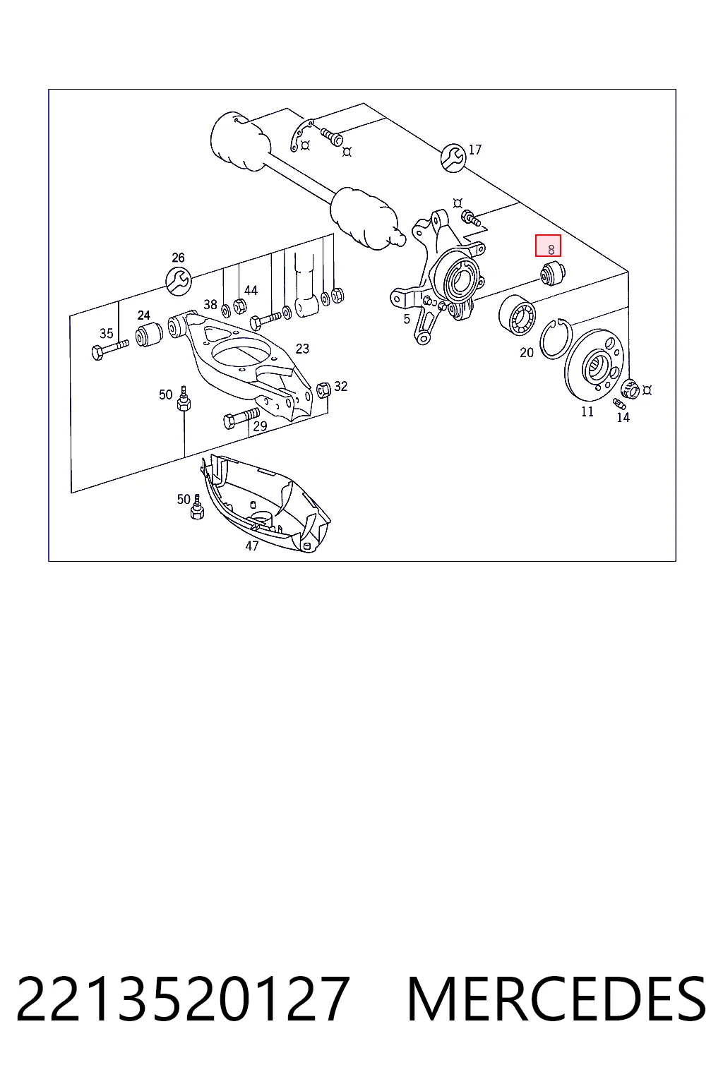 2213520127 Mercedes Сайлентблок цапфы
