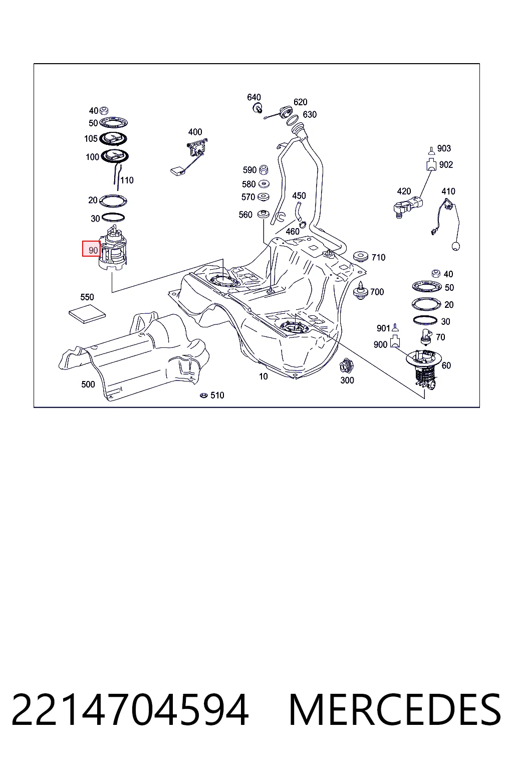 2214704594 Mercedes Электробензонасос