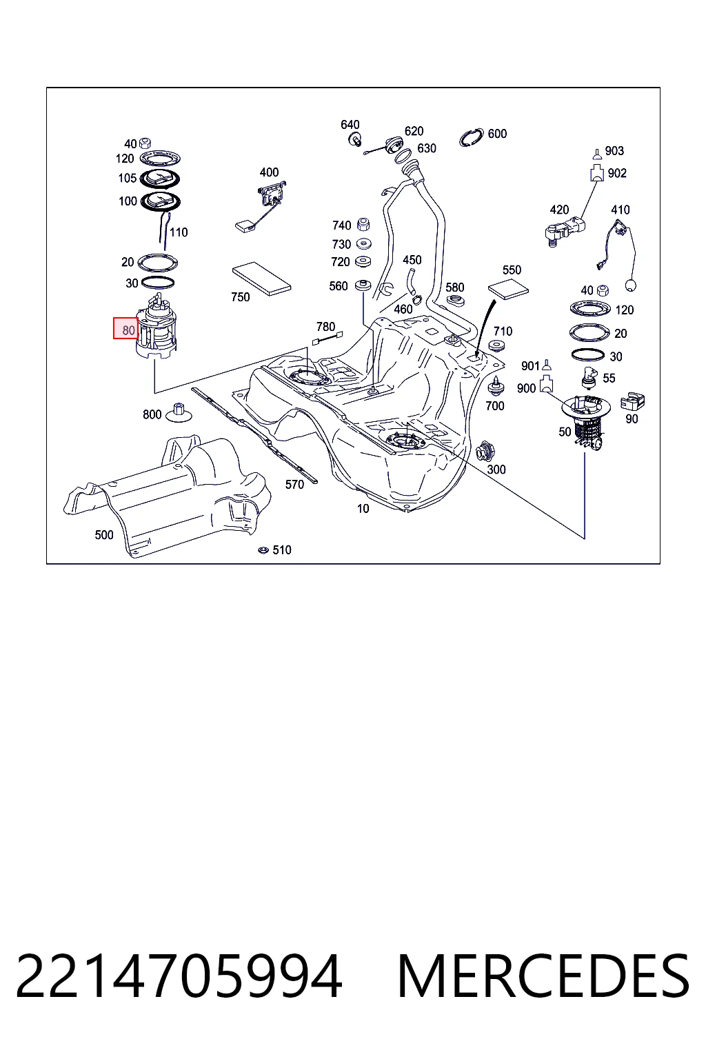 2214705994 Mercedes Топливный насос электрический погружной