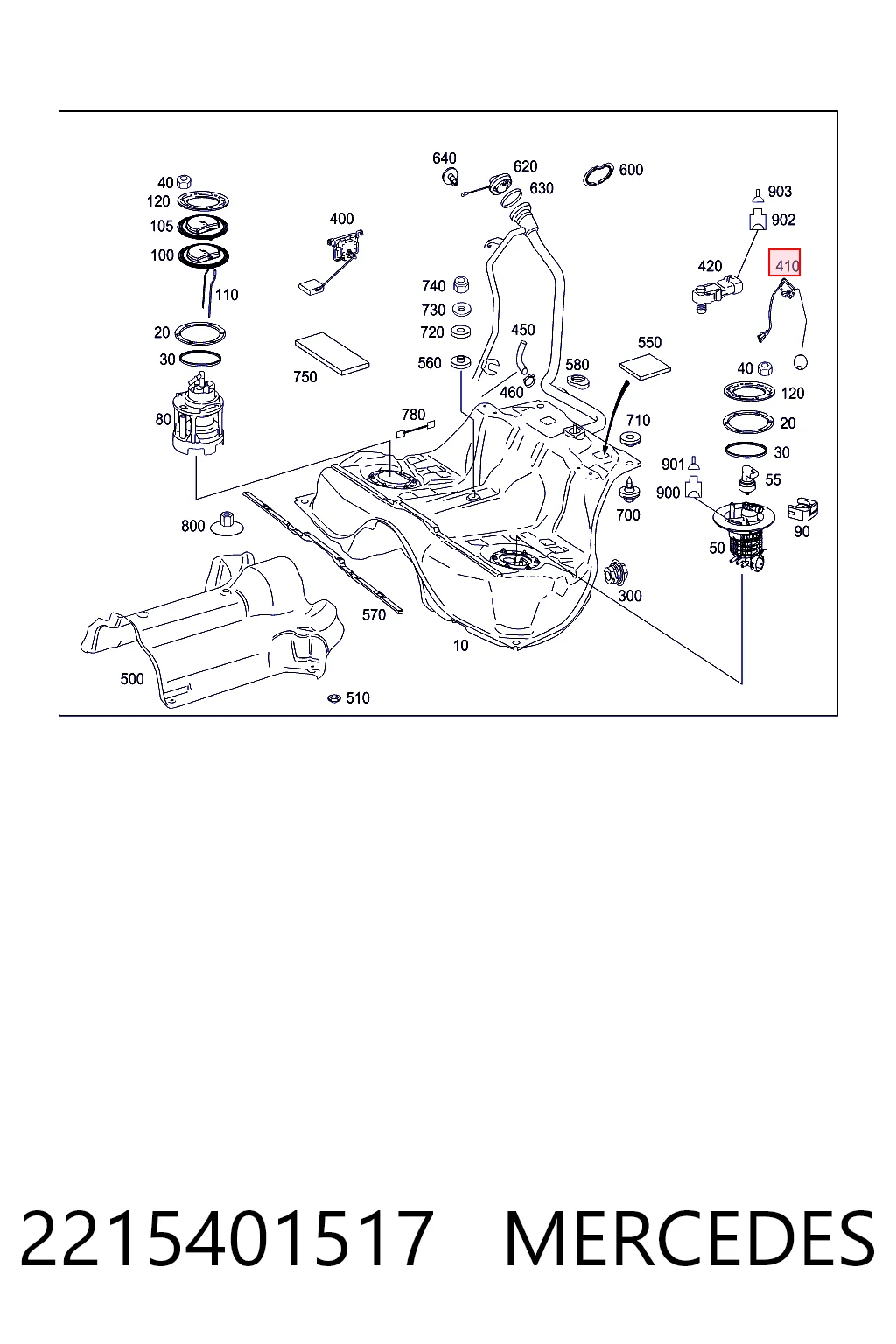 2215401517 Mercedes Датчик уровня топлива в баке