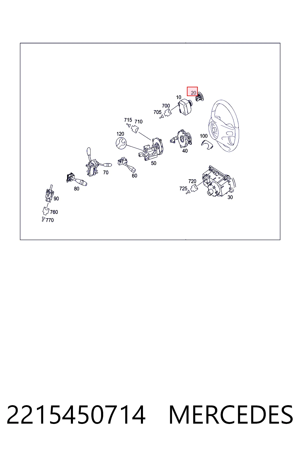 2215450714 Mercedes Кнопка стоп-старт