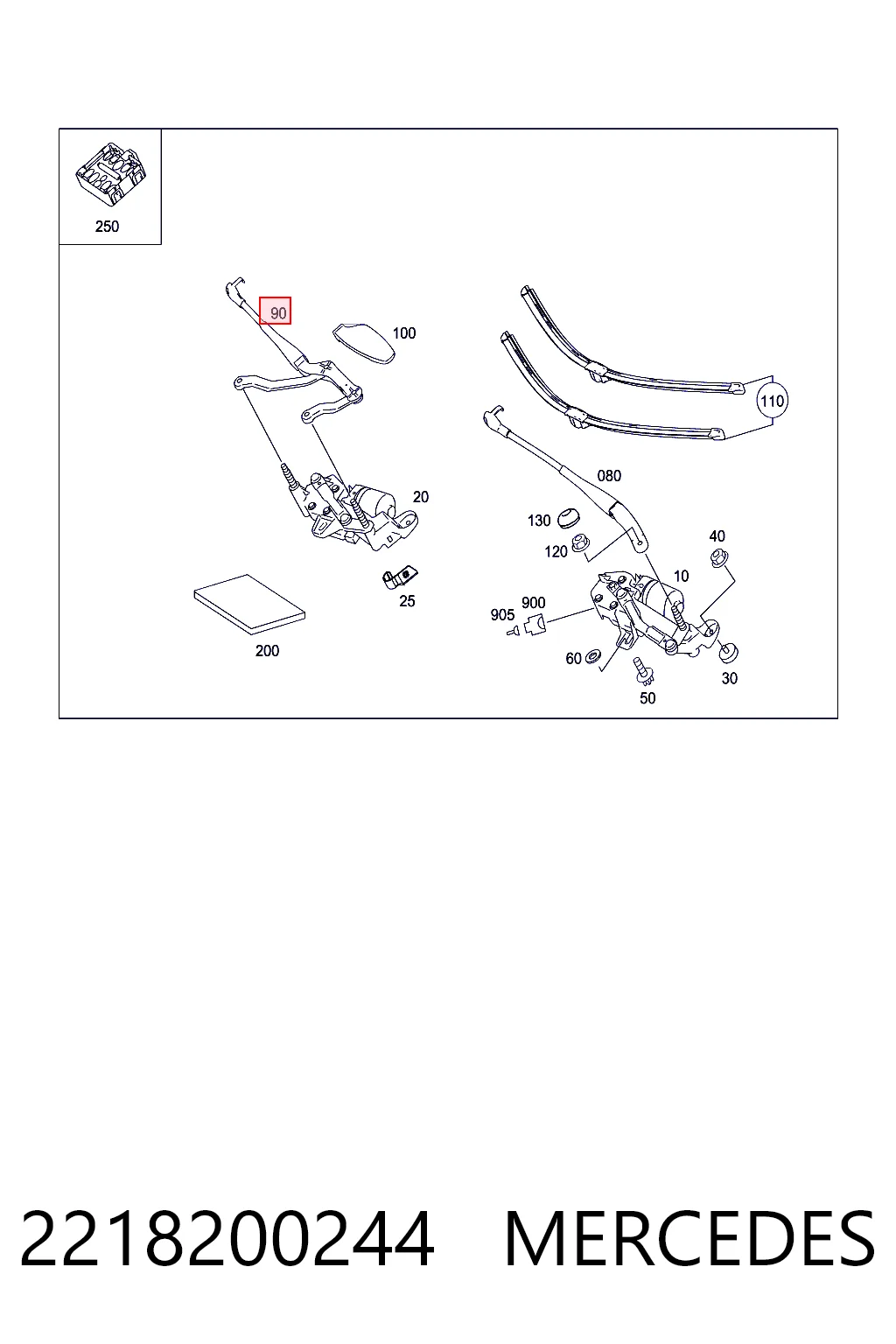 2218200244 Mercedes Поводок дворника