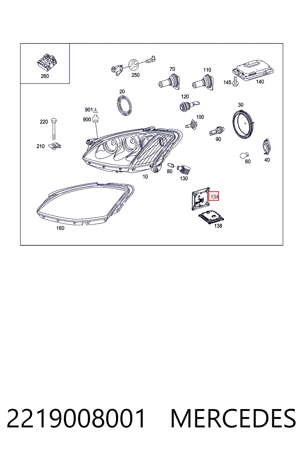 2219008001 Mercedes Блок управления освещением