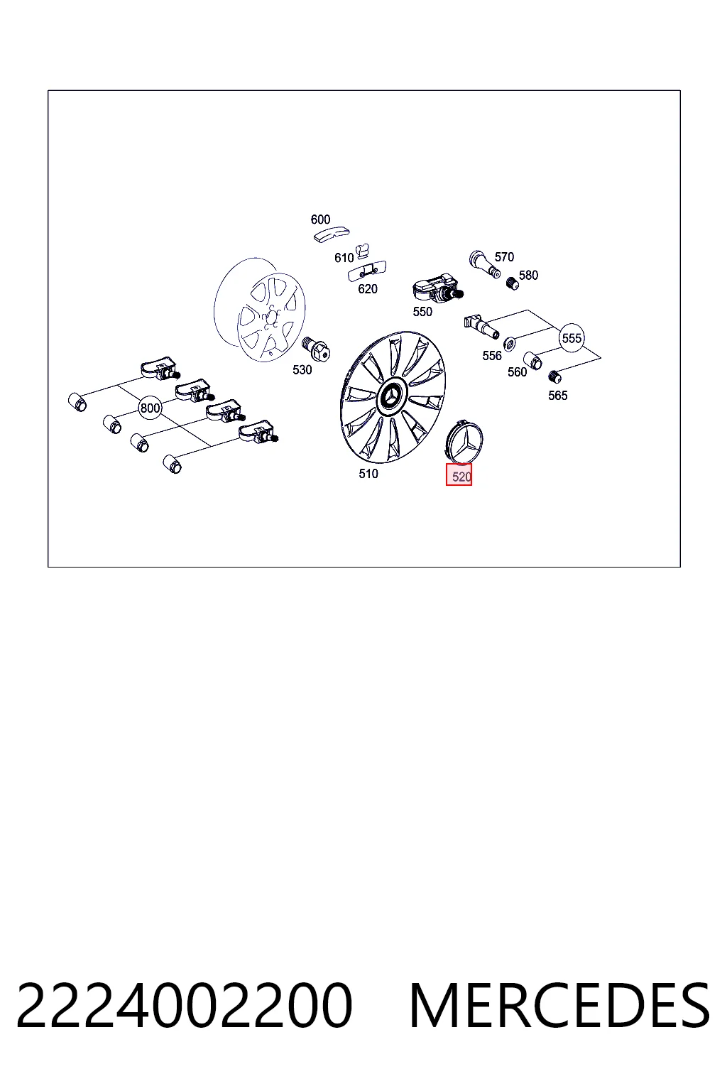 2224002200 Mercedes Колпаки на диски