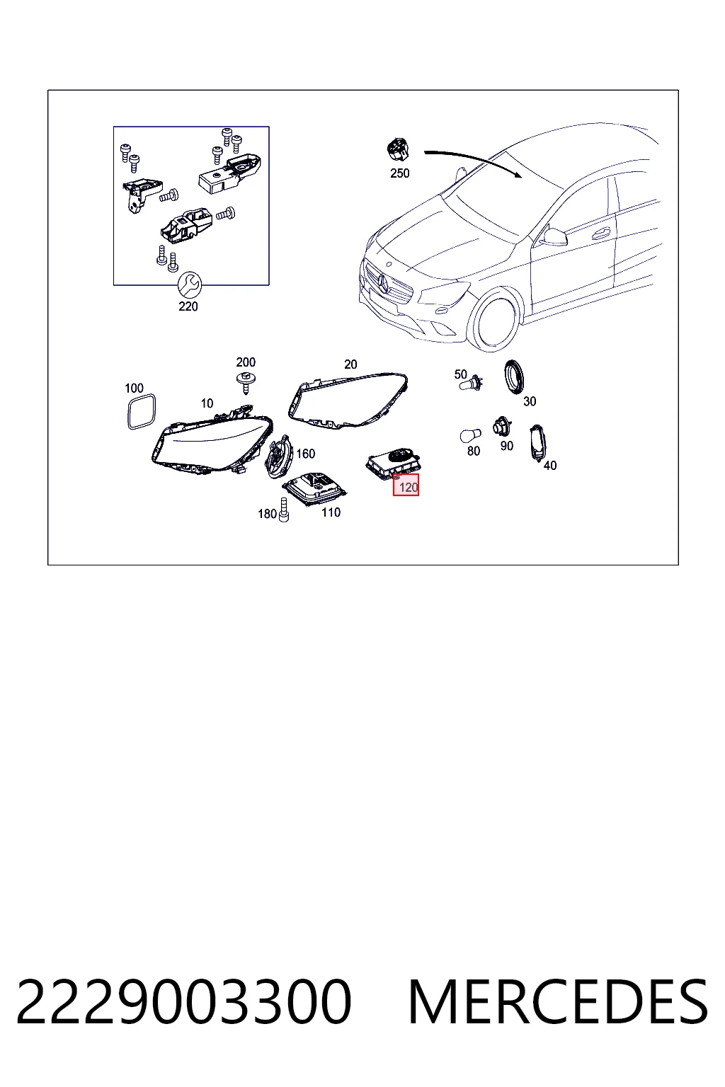 2229003300 Mercedes Блок упавления автосветом