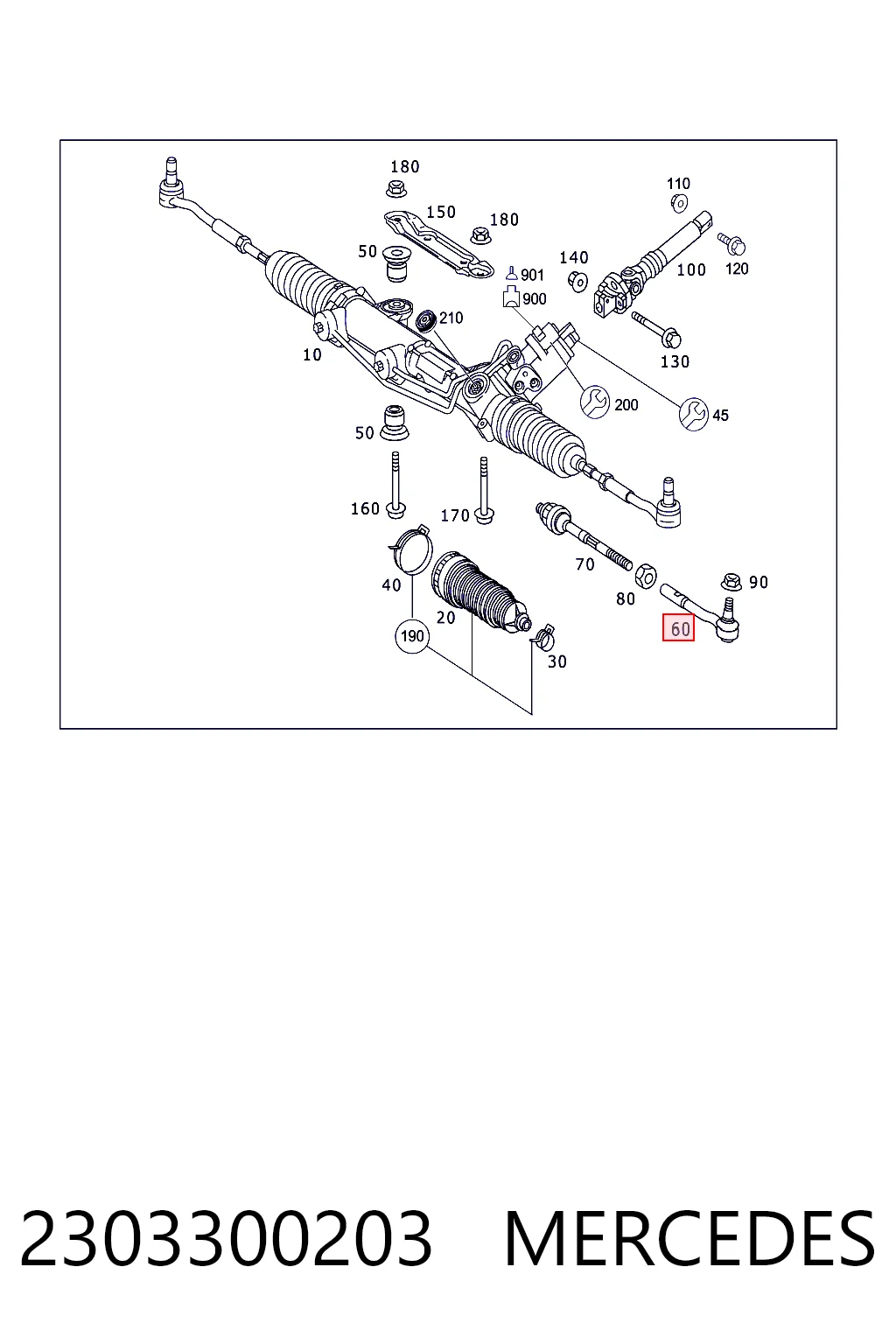 2303300203 Mercedes Наружный наконечник рулевой тяги