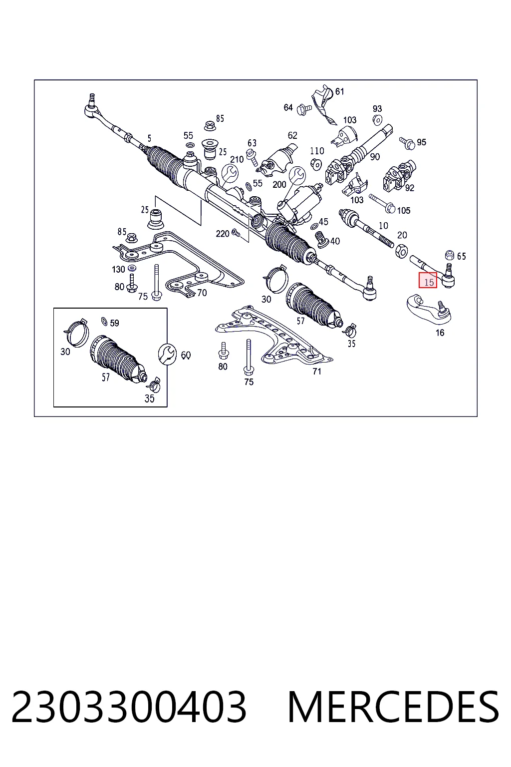 2303300403 Mercedes Наружный наконечник рулевой тяги