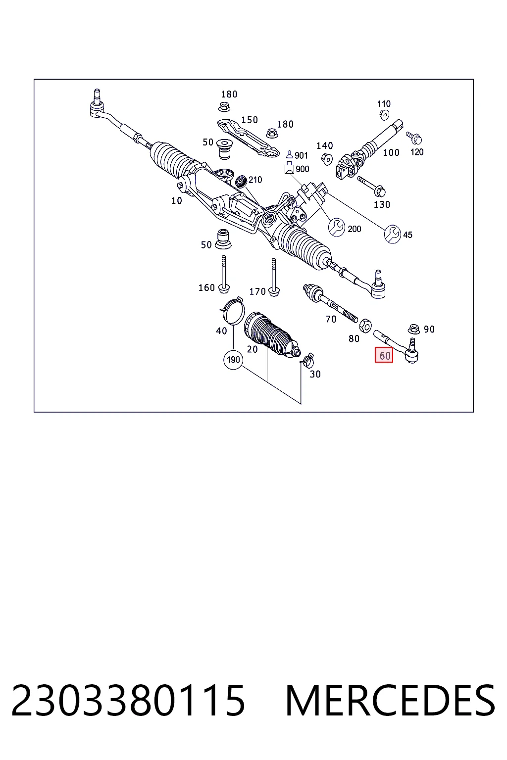 2303380115 Mercedes Наружный наконечник рулевой тяги