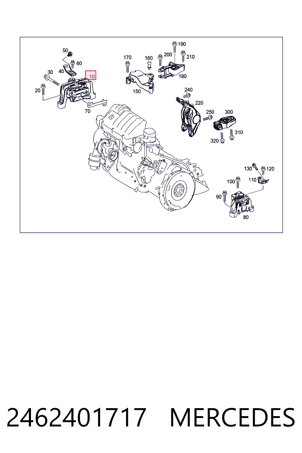 2462401717 Mercedes Правая подушка двигателя