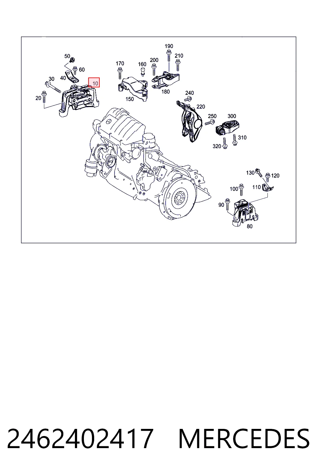 2462402417 Mercedes Правая подушка двигателя
