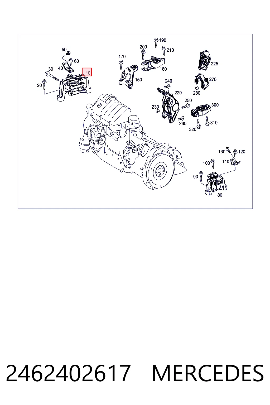 2462402617 Mercedes Правая подушка двигателя