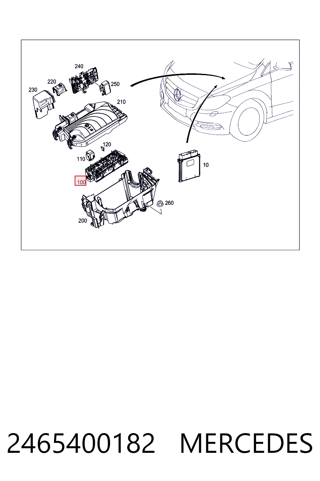 2465400182 Mercedes Монтажный блок предохранителей