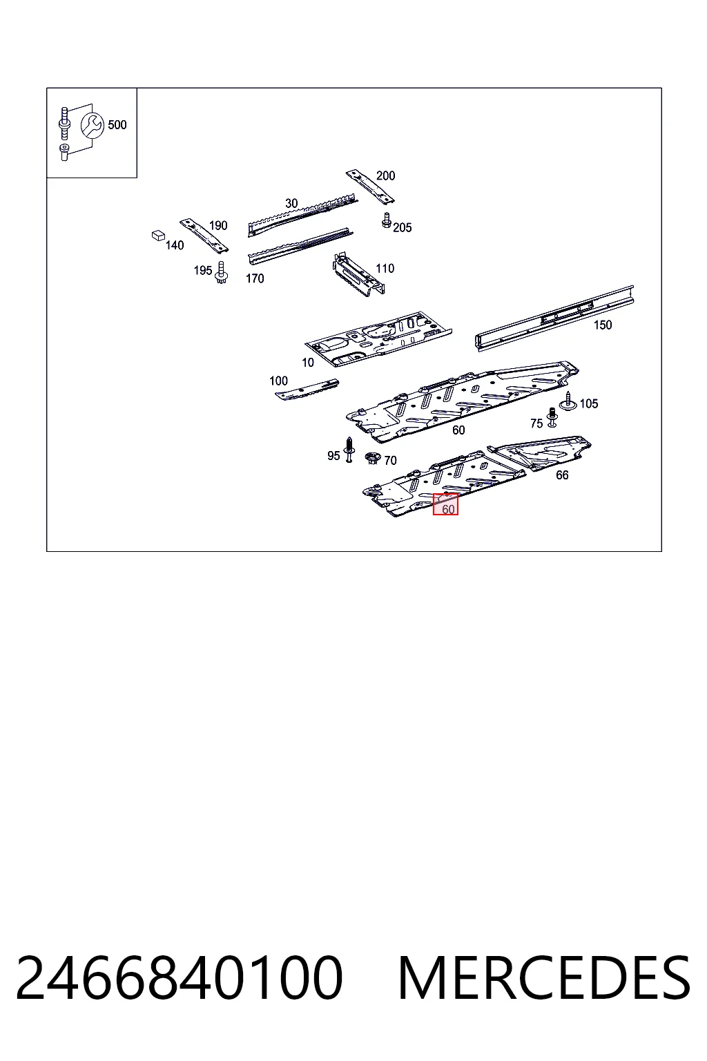 2466840100 Mercedes Защита днища левая