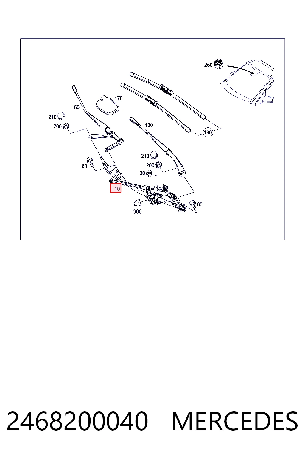 2468200040 Mercedes Трапеция стеклоочистителя