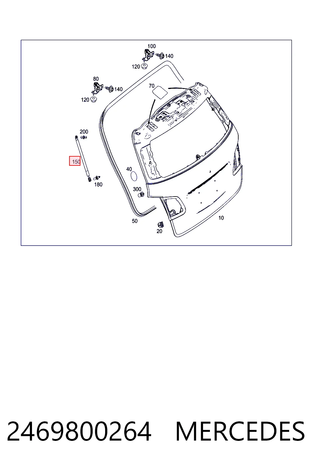 2469800264 Mercedes Амортизатор крышки багажника