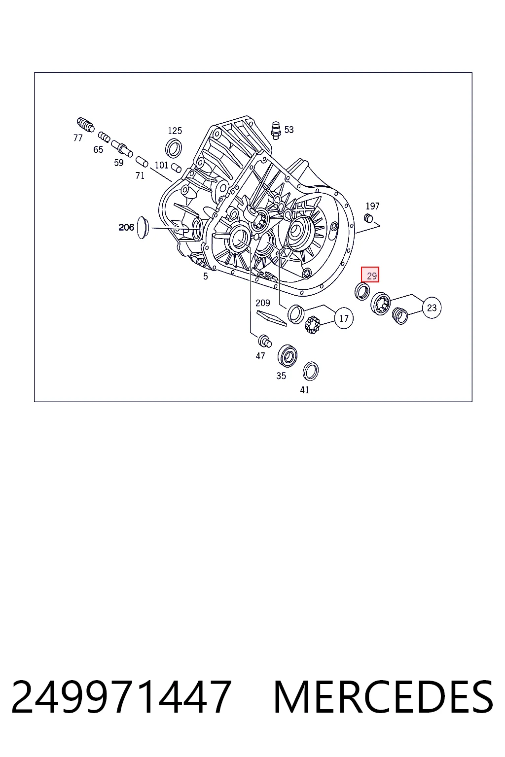 249971447 Mercedes Сальник АКПП/КПП входного/первичного вала