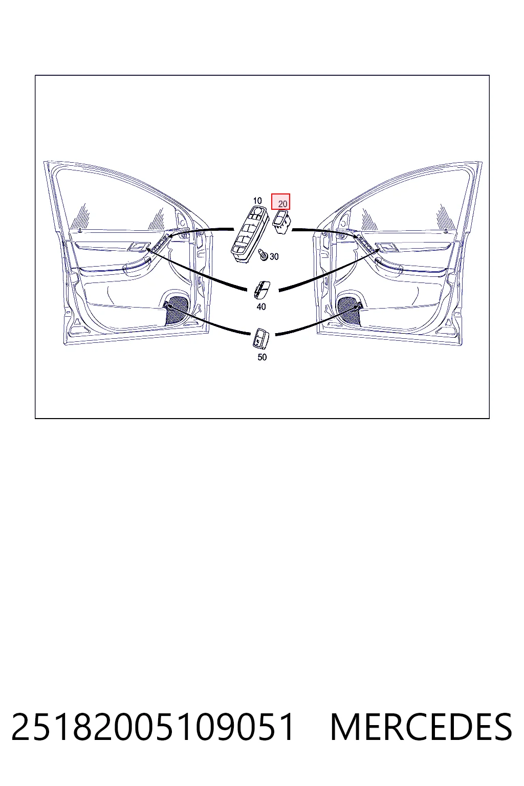 Кнопочный блок управления стеклоподъемником передний правый Mercedes A25182005108K67 цена, от 9.03 USD