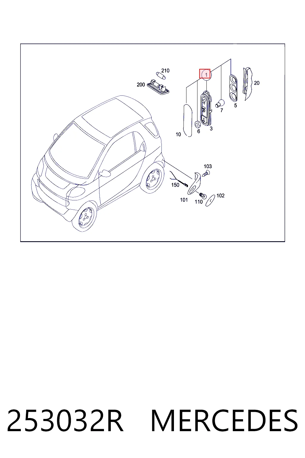 Фонари задние на Smart FORTWO  450