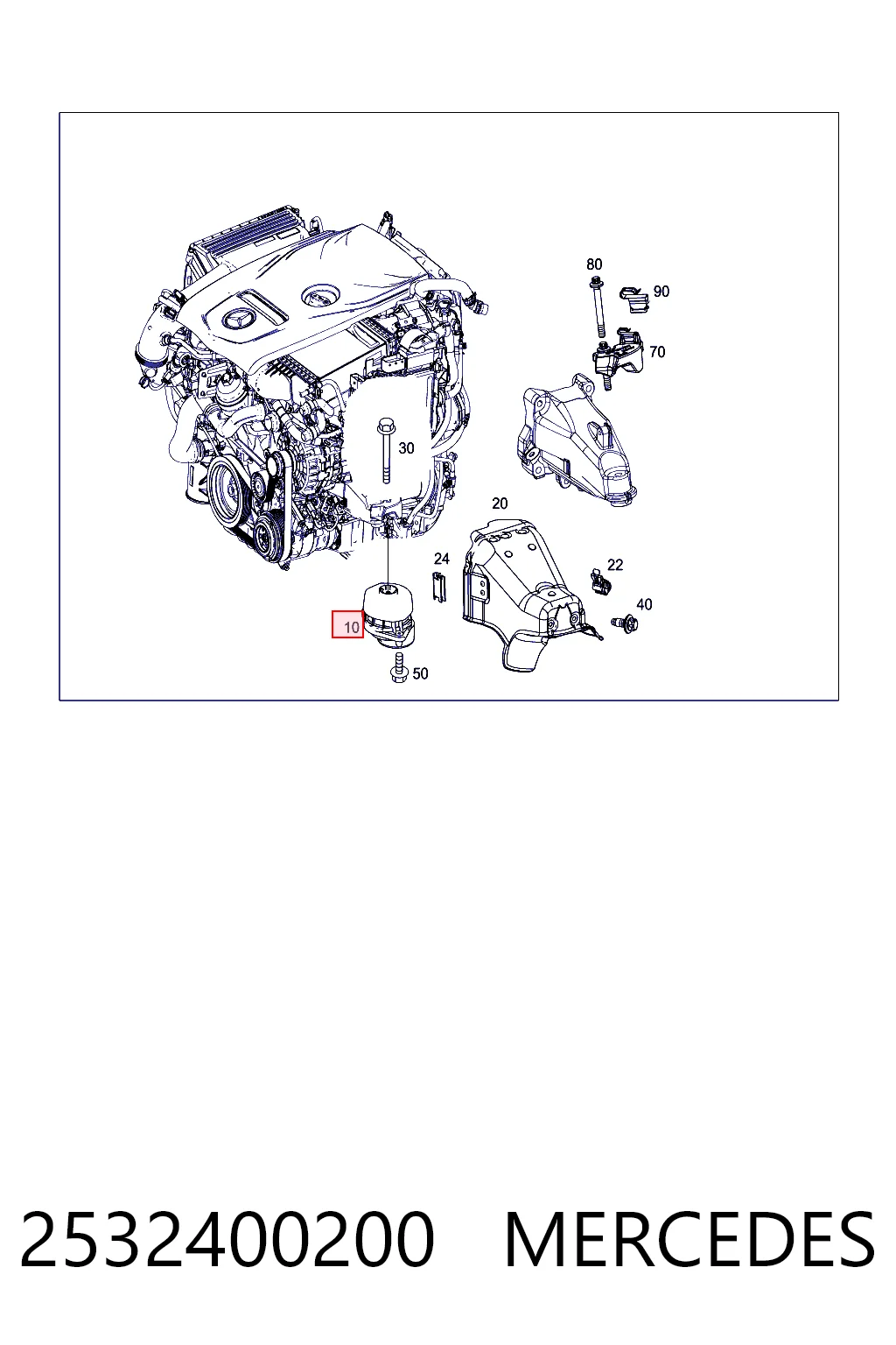 2532400200 Mercedes Правая подушка двигателя