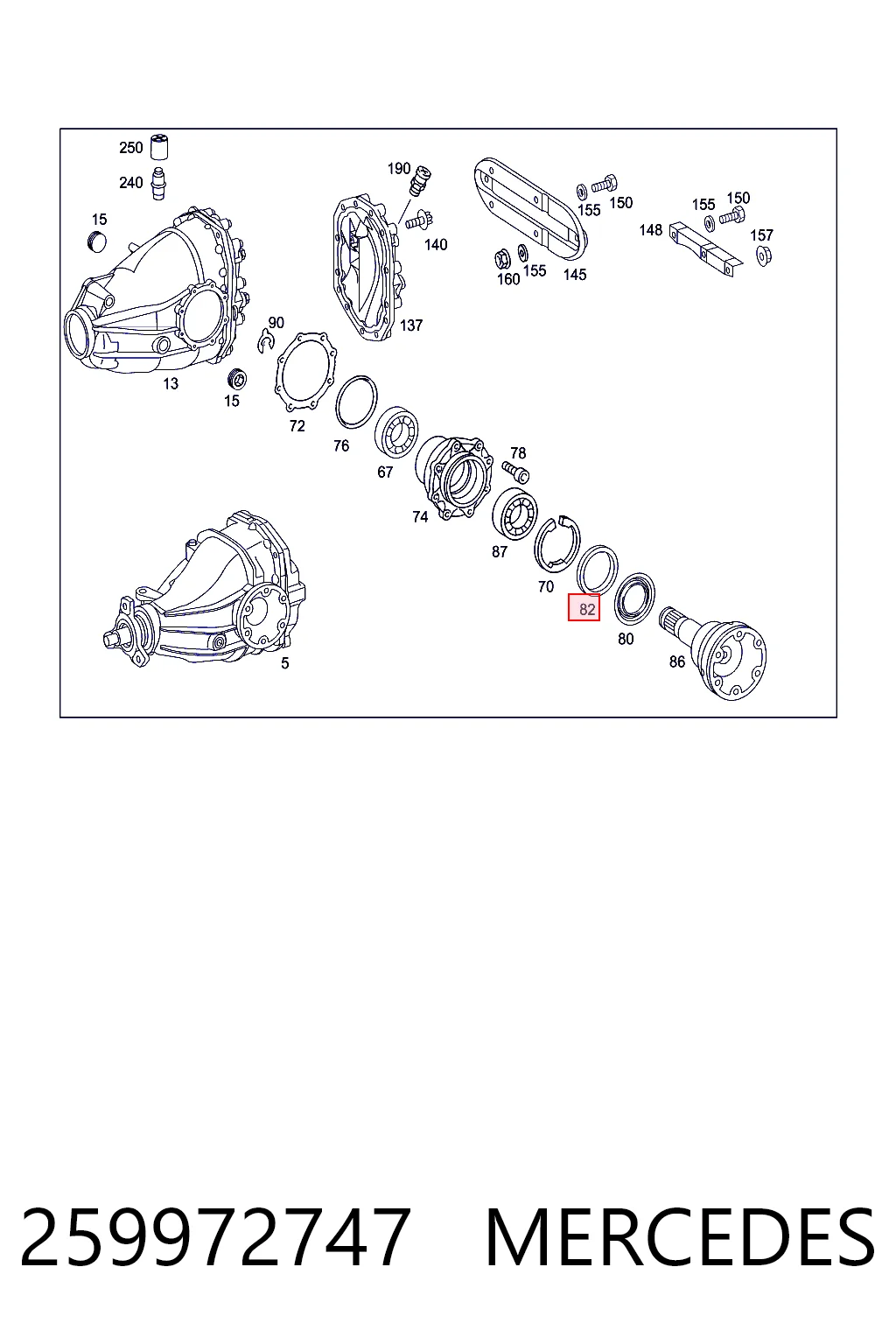 259972747 Mercedes Сальник редуктора заднего моста