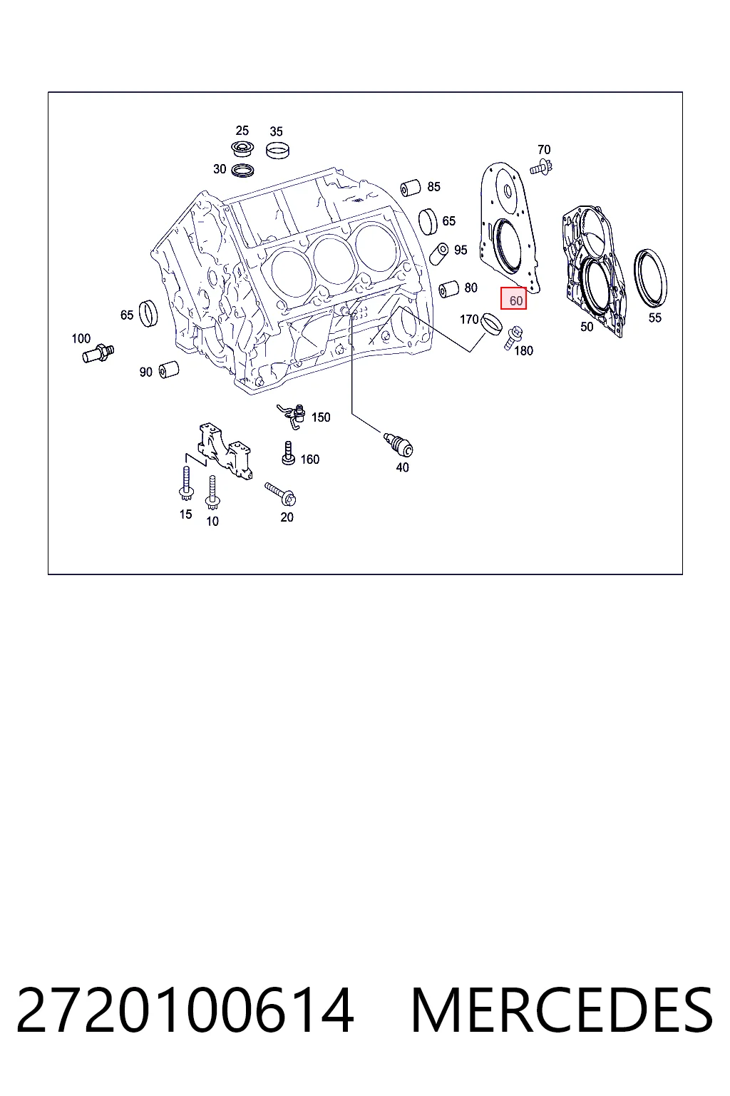 2720100614 Mercedes Сальник коленвала двигателя, задний