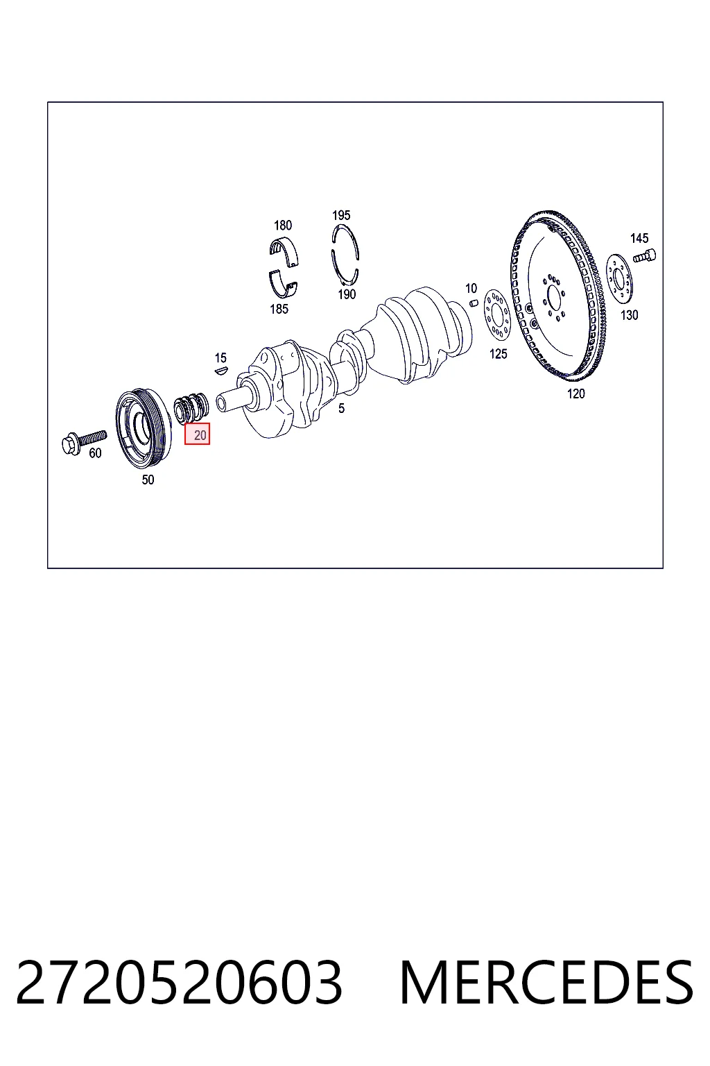 Звездочка привода коленвала A2720520603ZUDB Zuiko