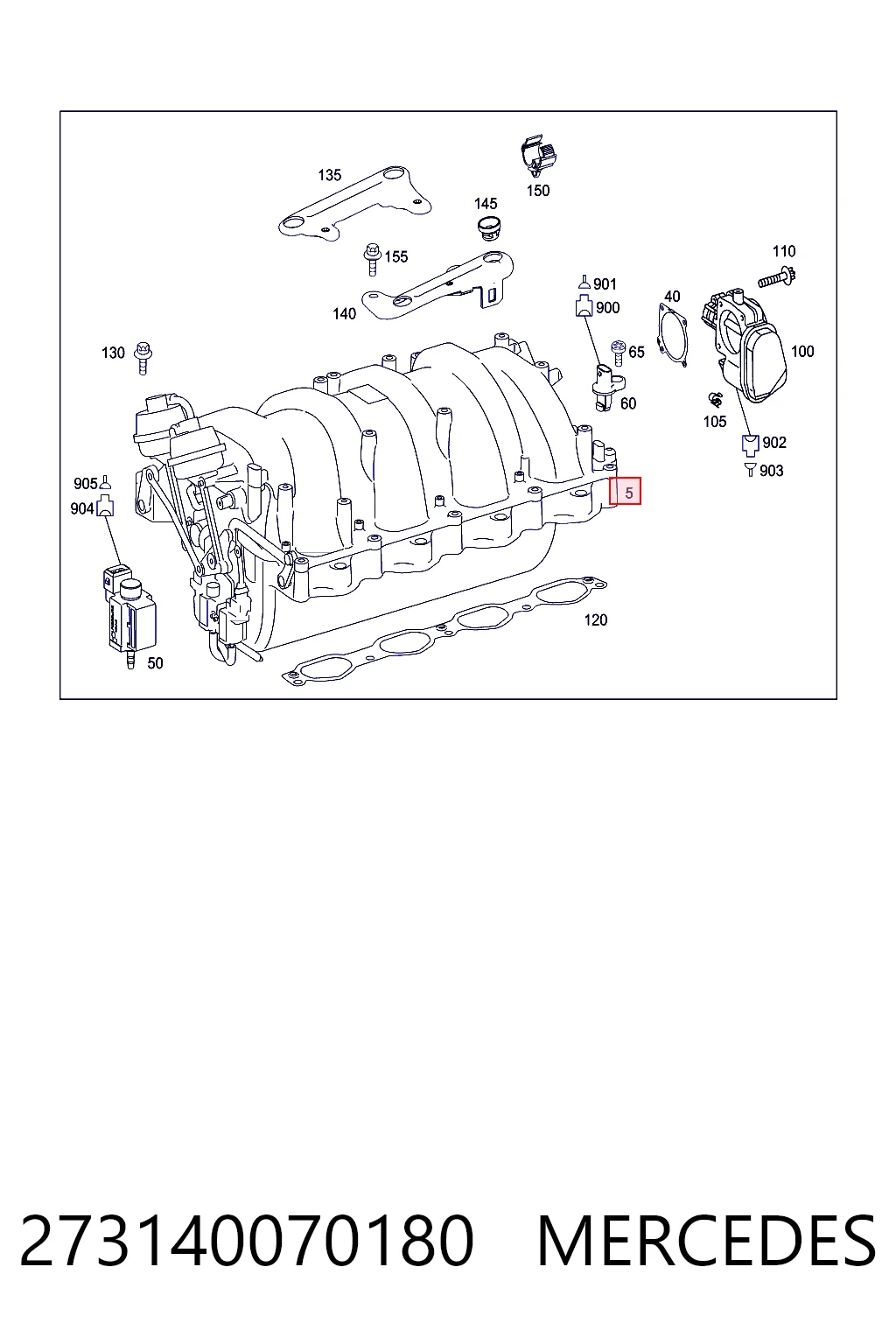 273140070180 Mercedes Коллектор впускной