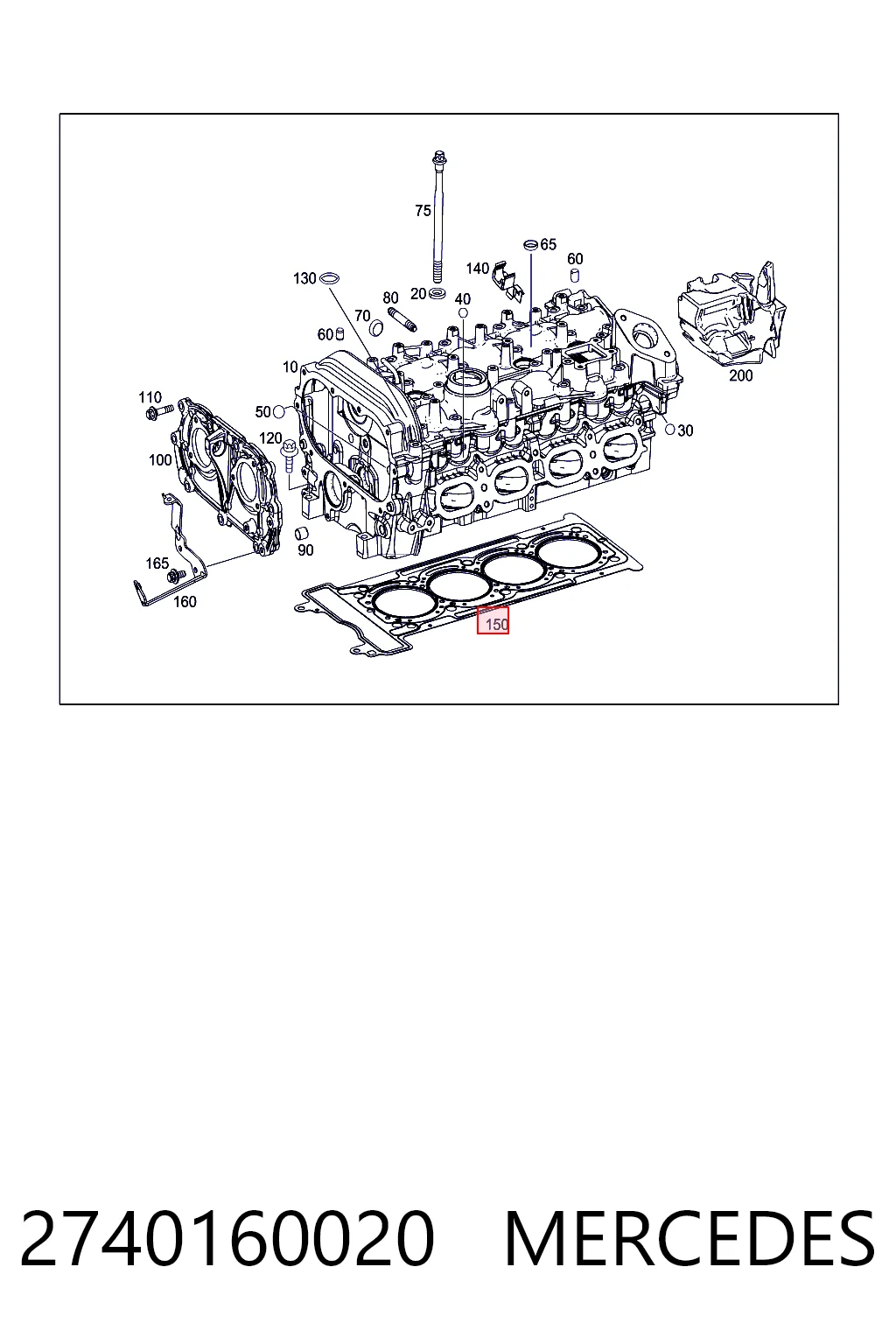 2740160020 Mercedes Прокладка головки блока