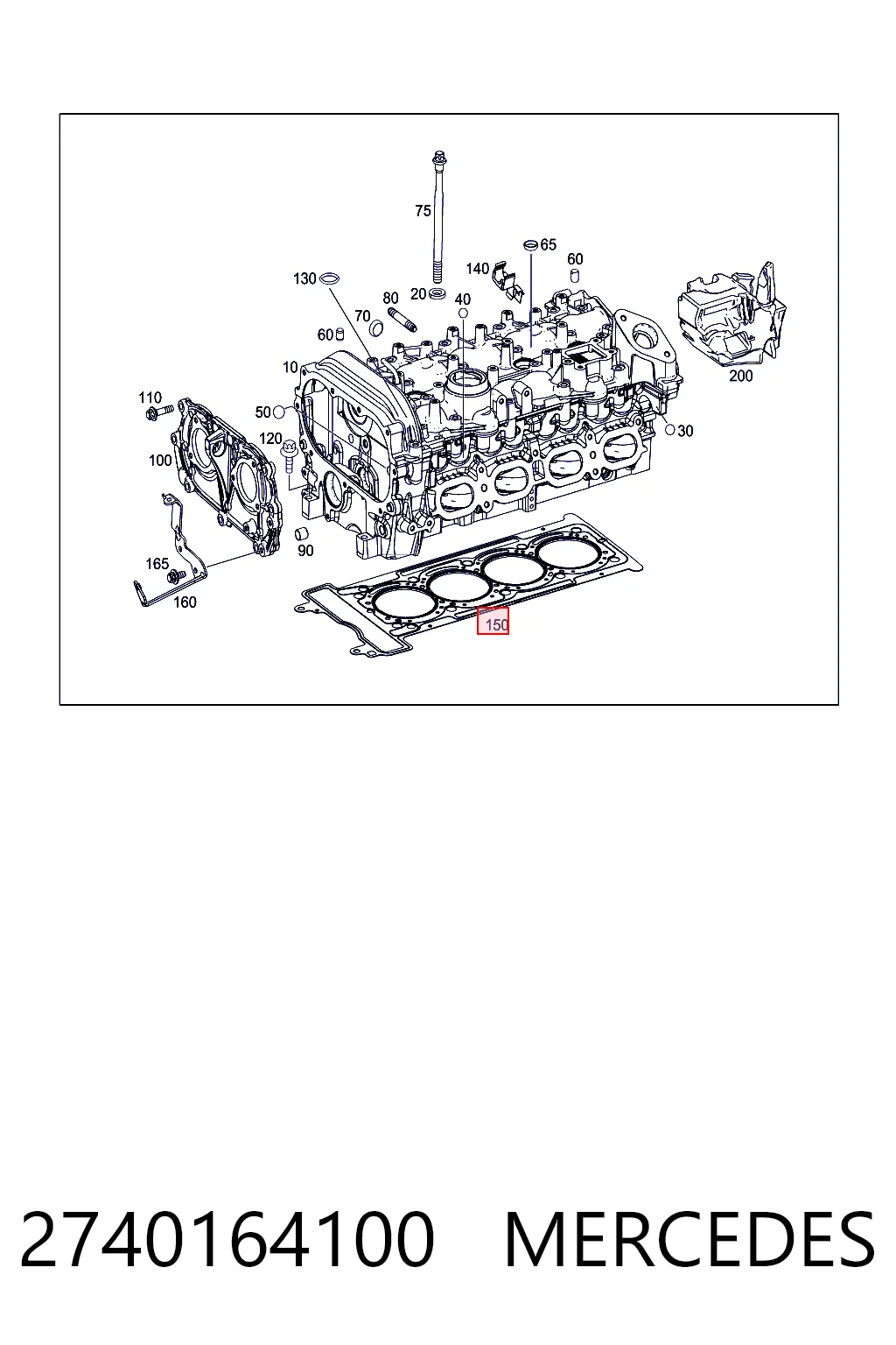 2740164100 Mercedes Прокладка головки блока