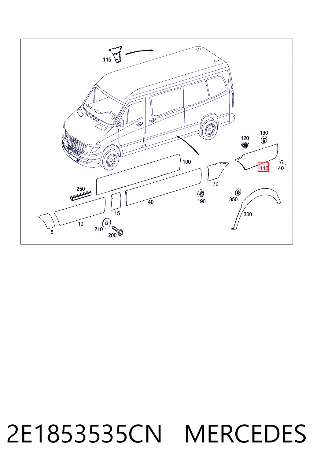 Молдинг крыла заднего левого 1006946 Autotechteile