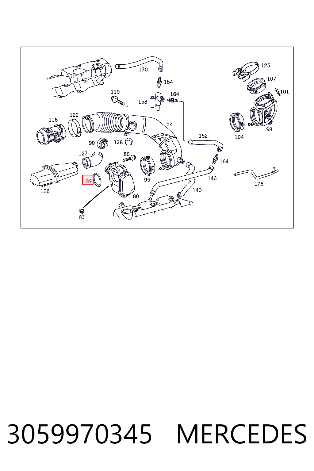 3059970345 Mercedes Прокладка дроссельной заслонки