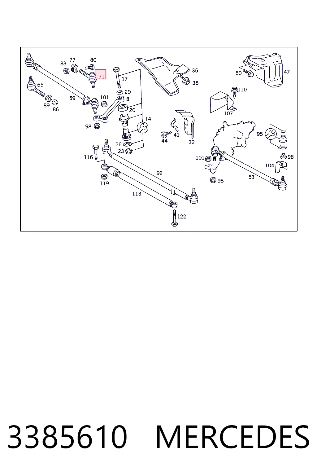 3385610 Mercedes Наконечник рулевой тяги внутренний