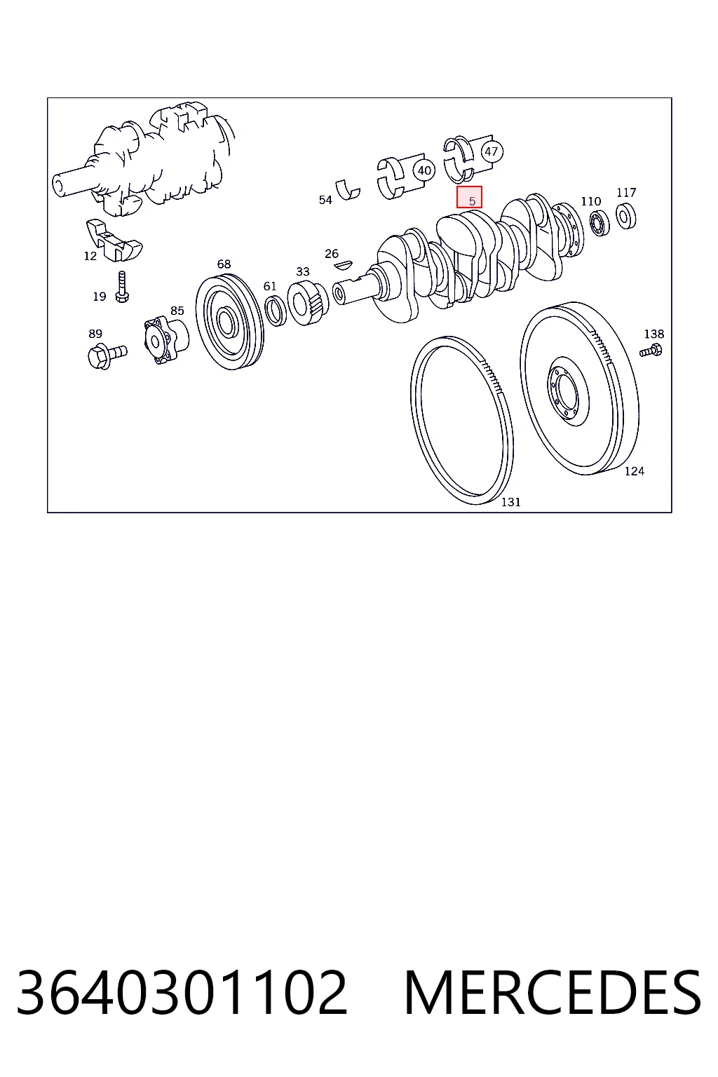 3640301102 Mercedes Коленвал двигателя