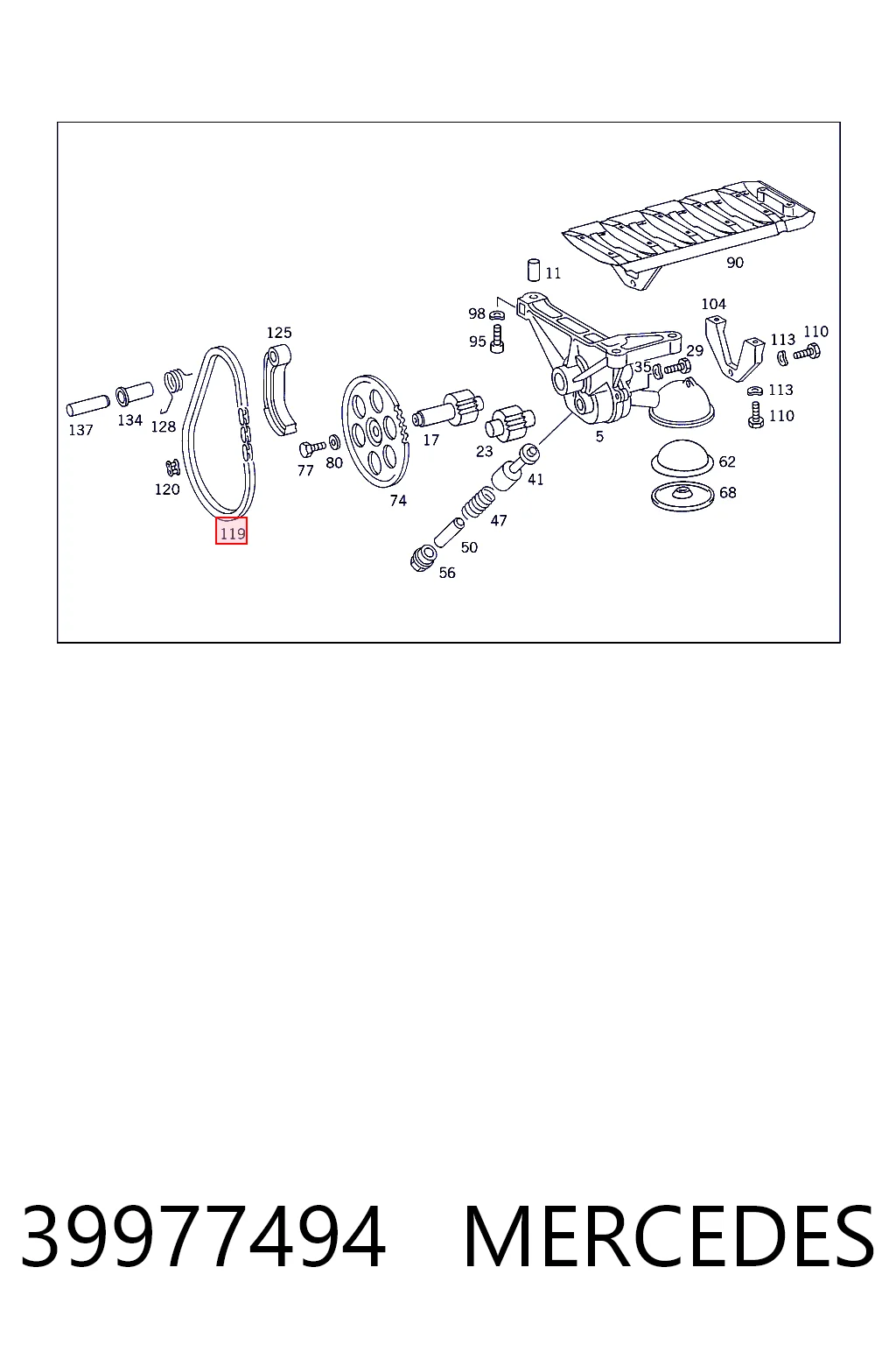 39977494 Mercedes Цепь привода маслянного насоса