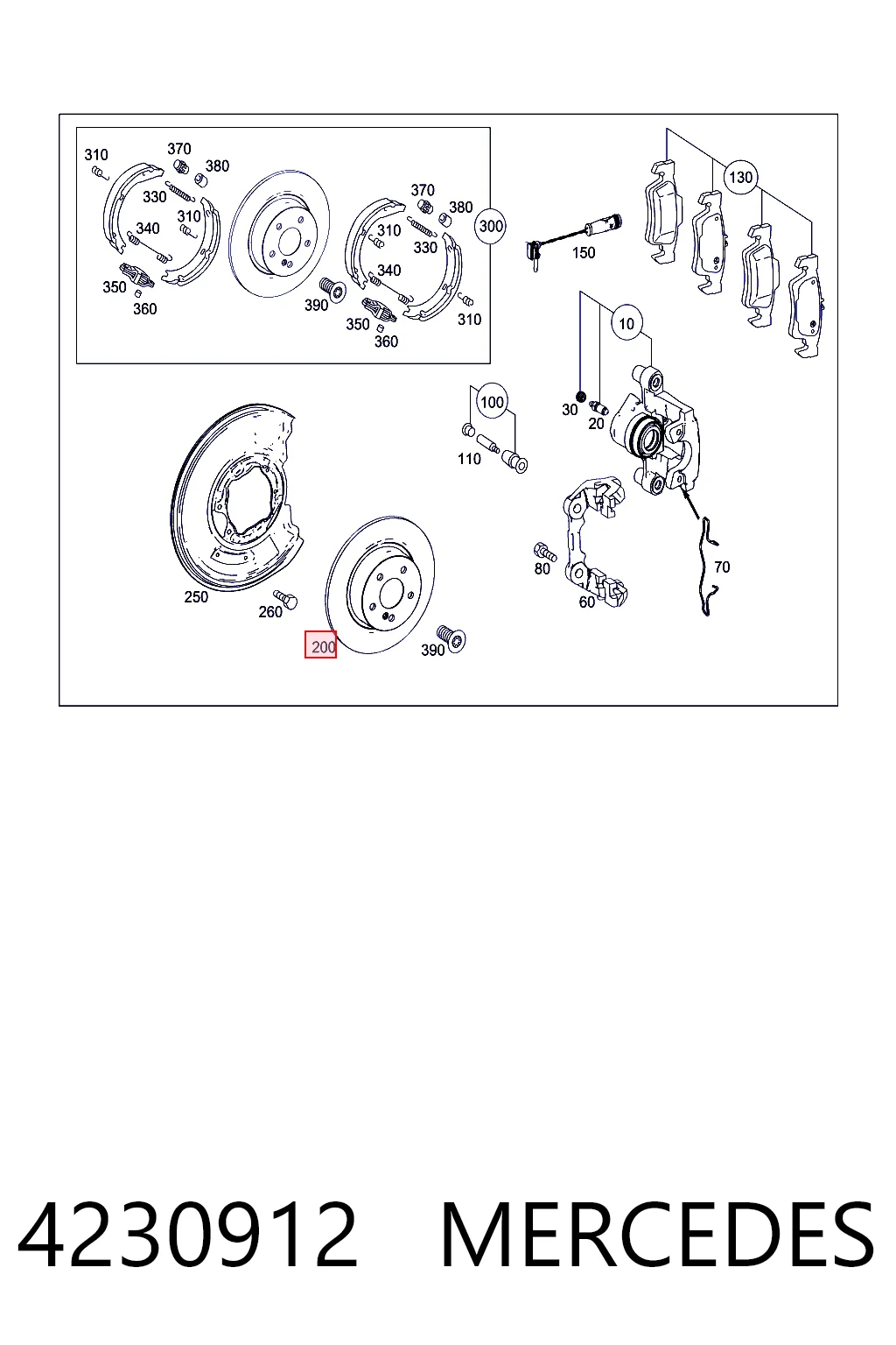 4230912 Mercedes Дисковый тормоз
