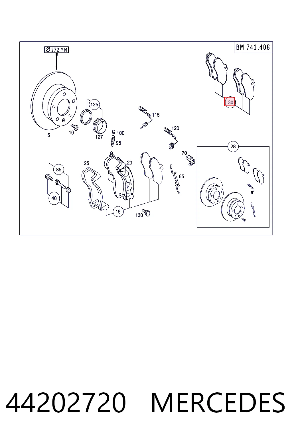44202720 Mercedes Колодки тормозные дисковые комплект
