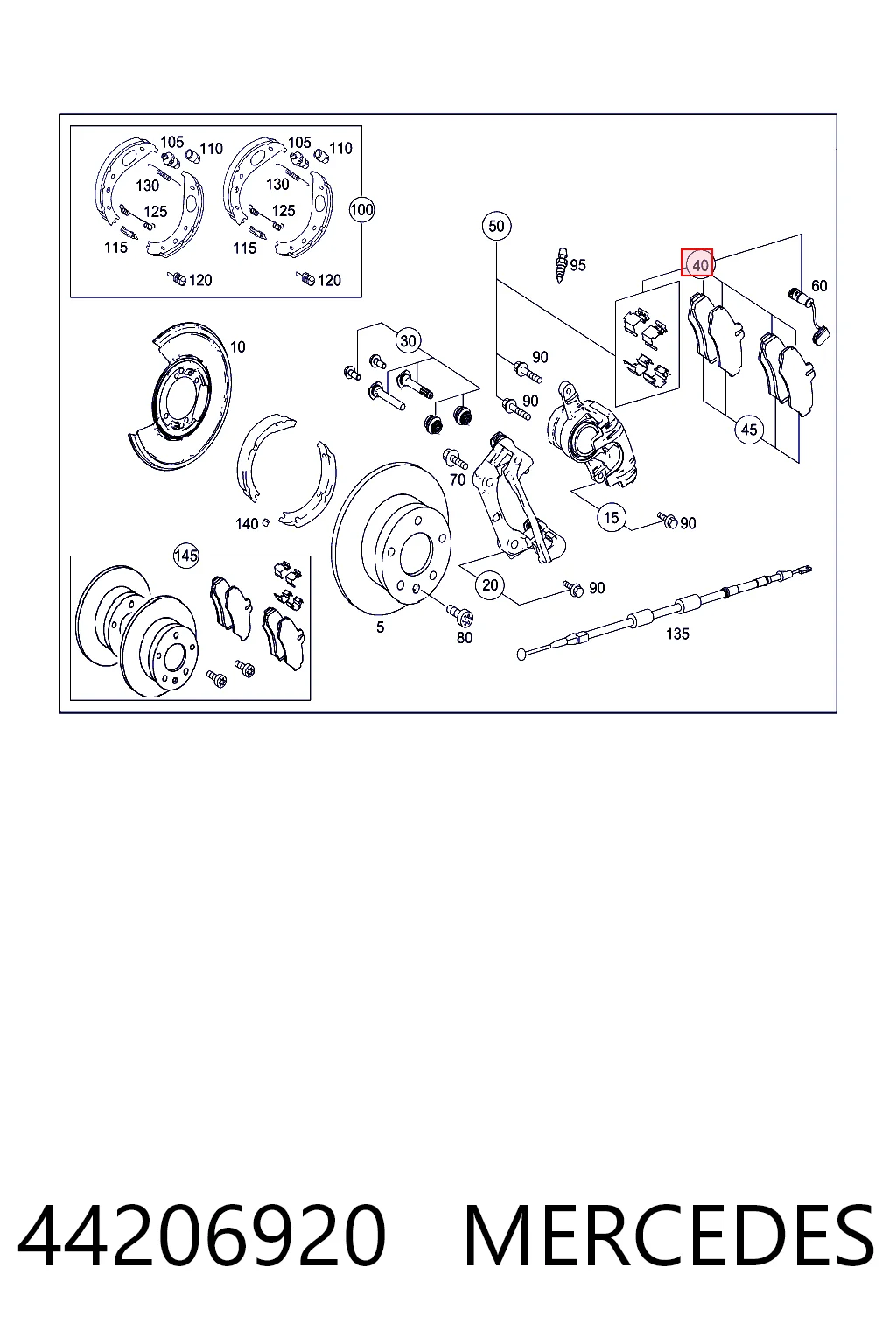 44206920 Mercedes Колодки тормозные дисковые комплект