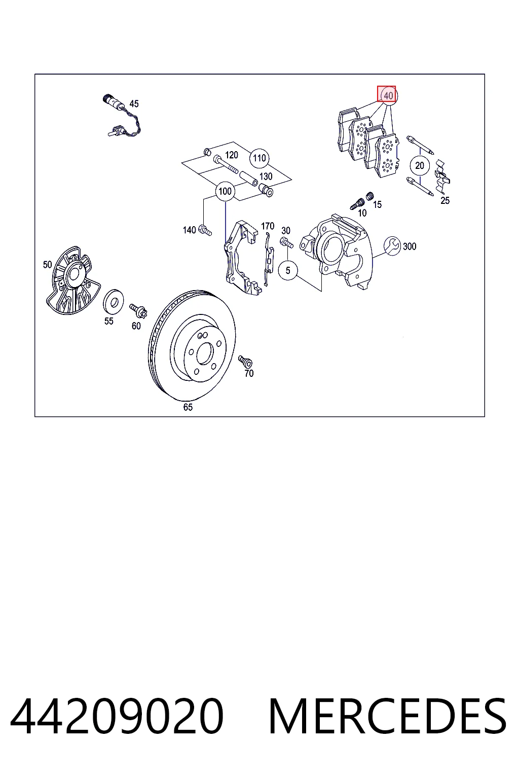 44209020 Mercedes Колодки передние