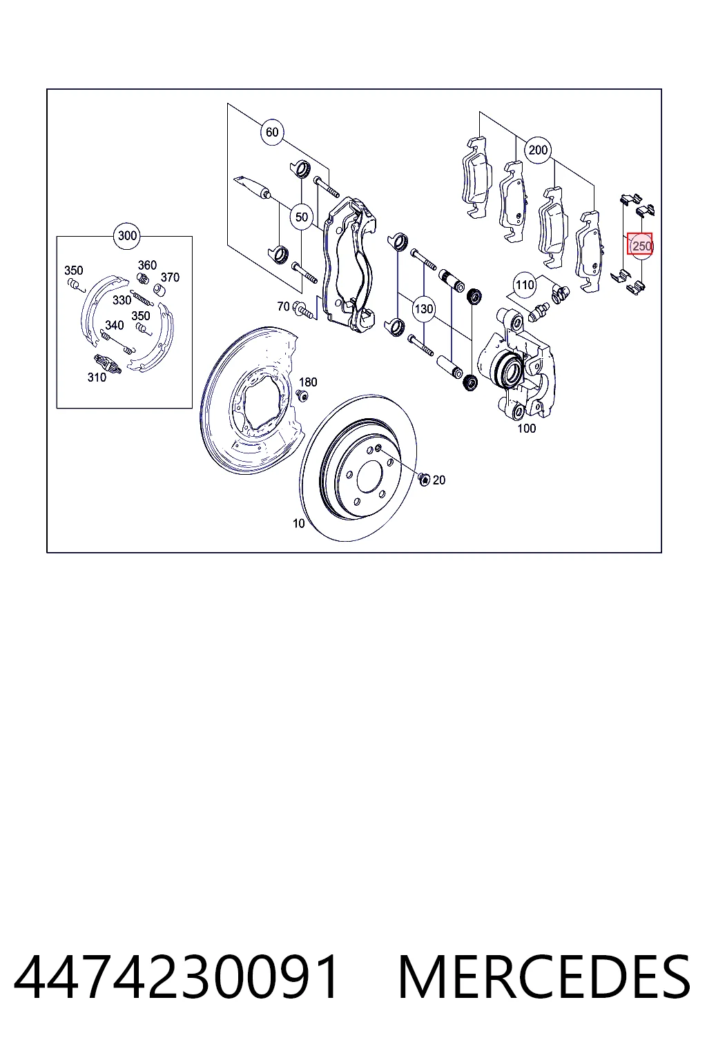 4474230091 Mercedes Колодки тормозные дисковые комплект