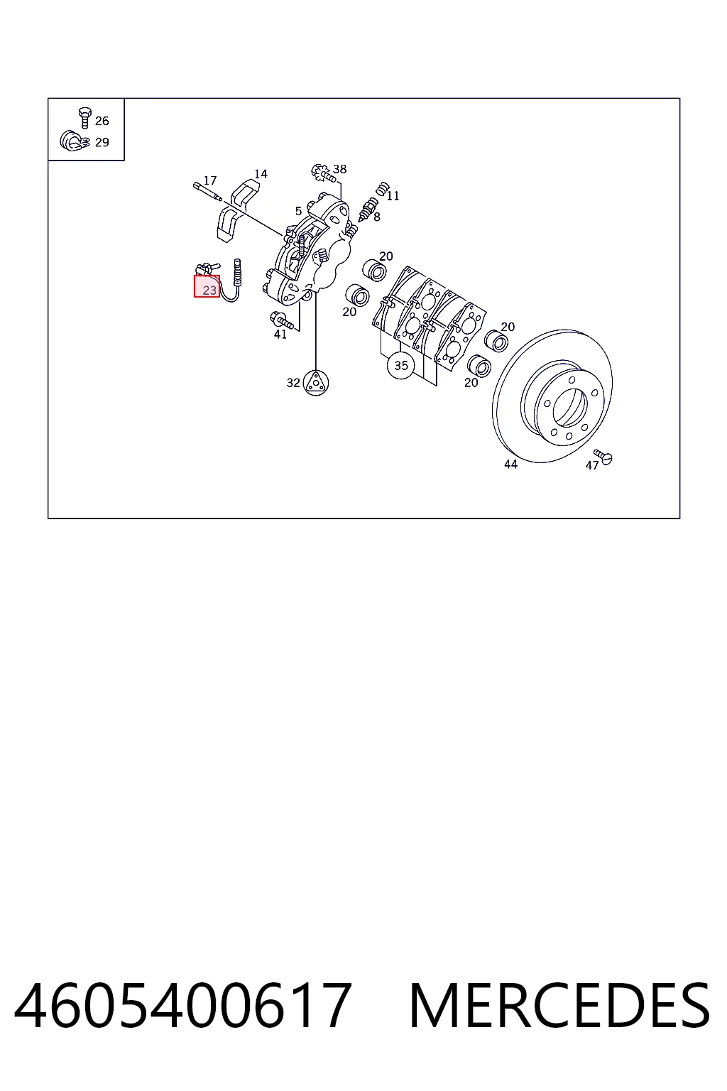 4605400617 Mercedes Датчик износа тормозных колодок