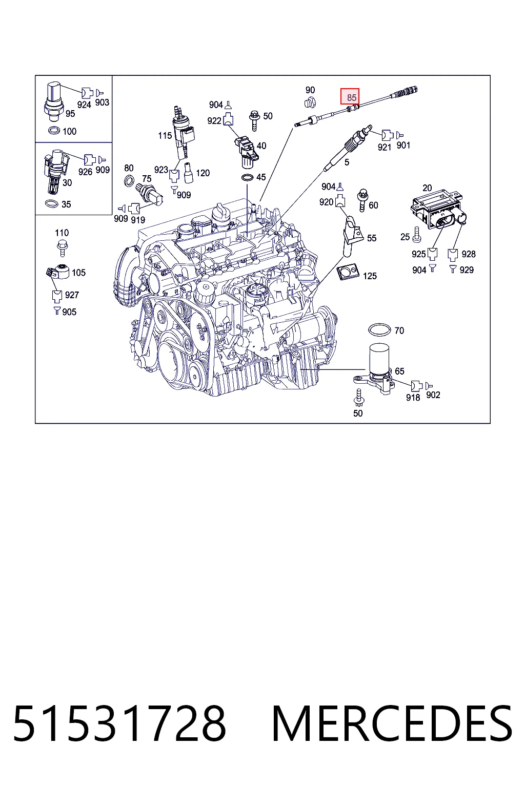 51531728 Mercedes Датчик температуры отработавших газов (ОГ), перед турбиной