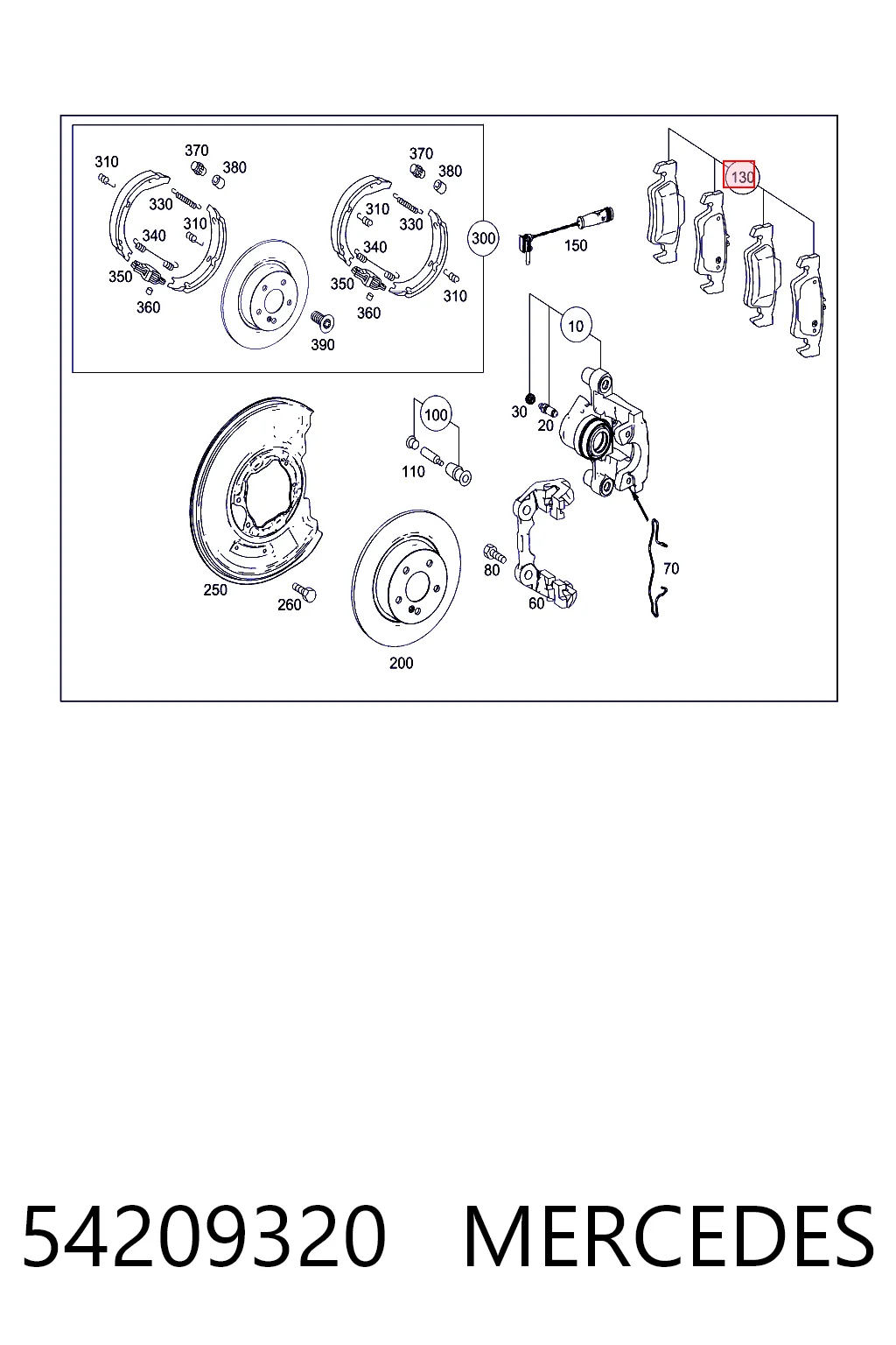 54209320 Mercedes Колодки тормозные дисковые комплект