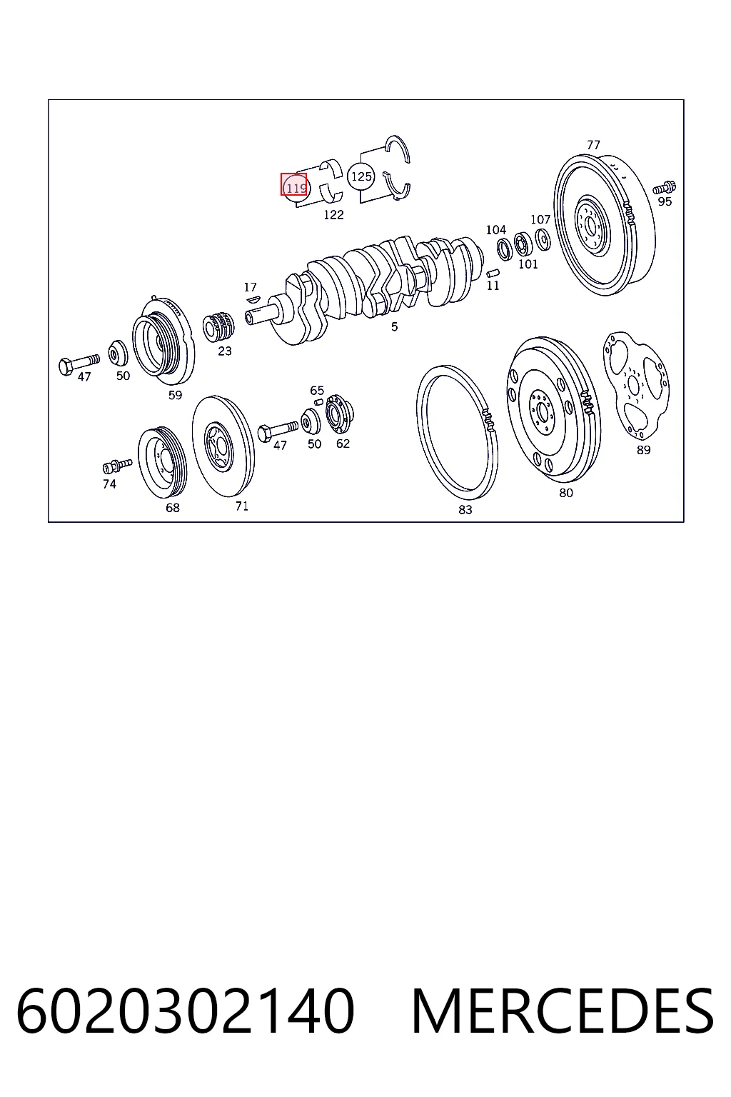 001HL200440 Mahle Original Комплект подшипников скольжения коленвала