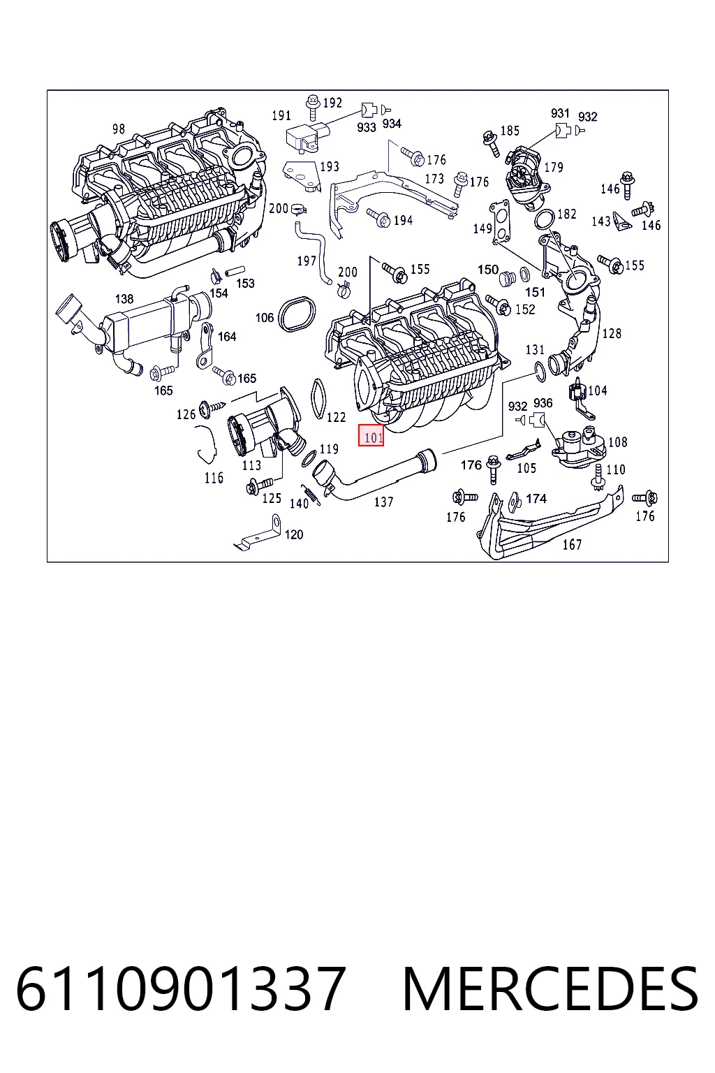 6110901337 Mercedes Коллектор впускной