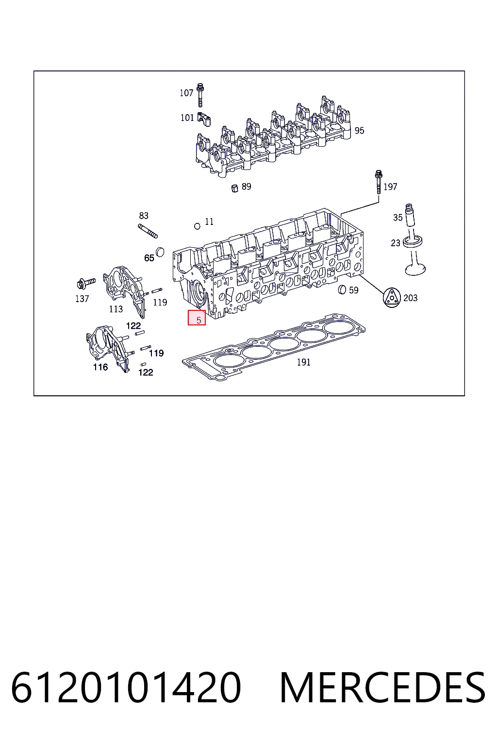6120101420 Mercedes Головка блока цилиндров
