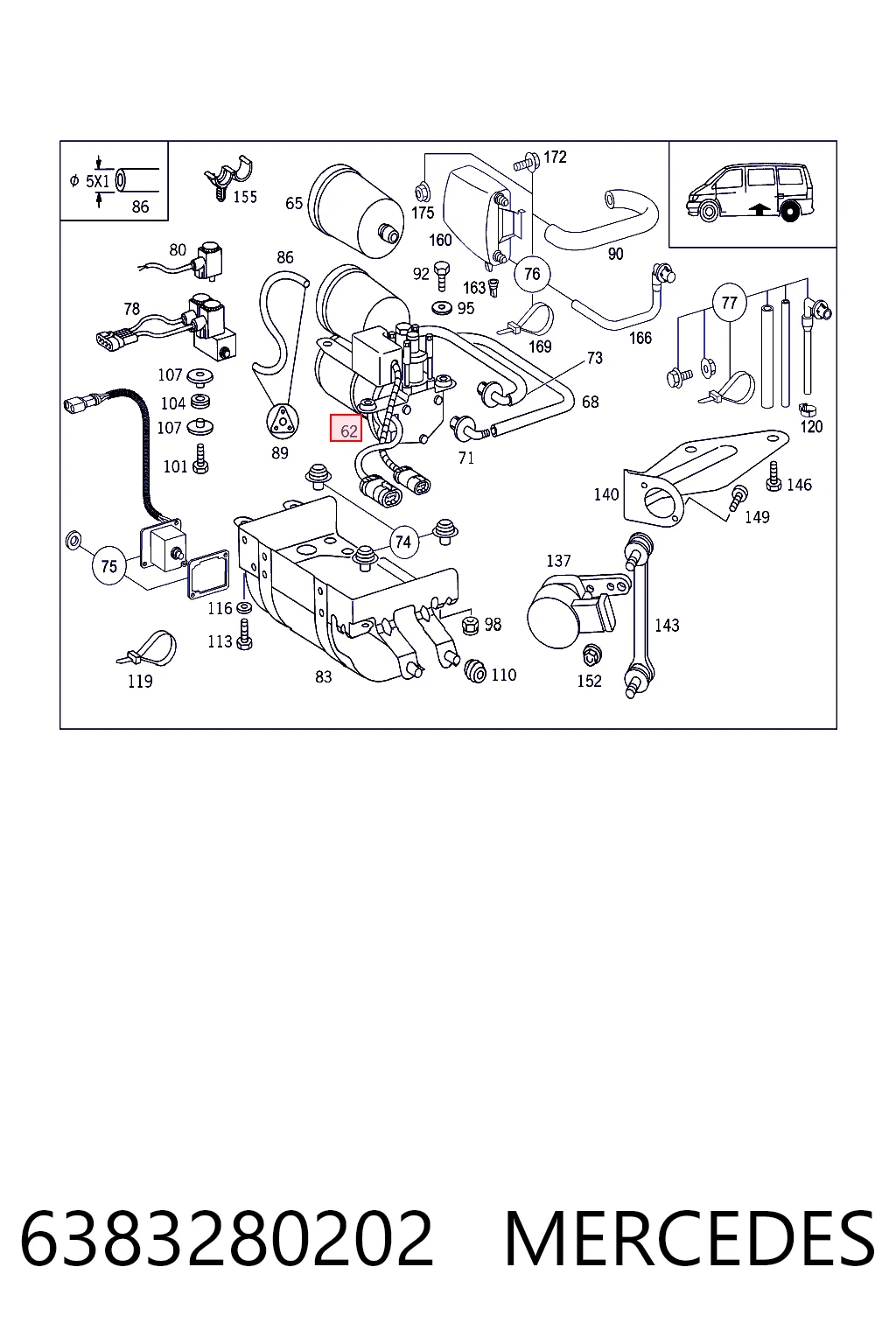 6383280202 Mercedes Компрессор подкачки амортизаторов