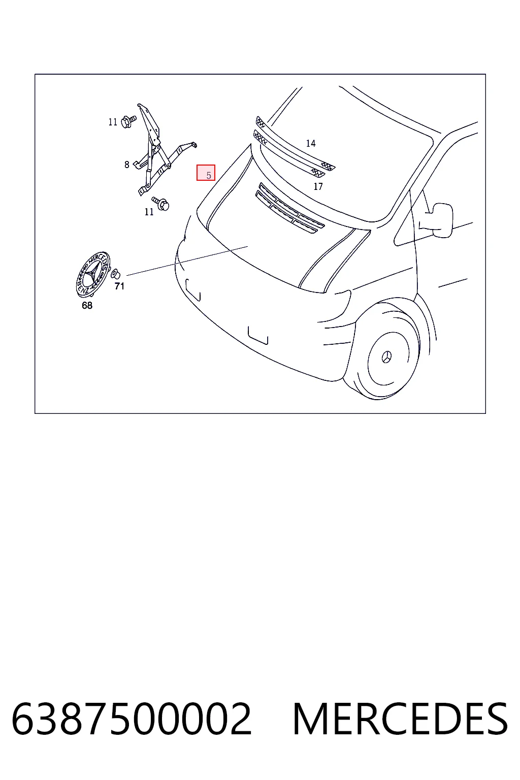 Капот на Mercedes V  638