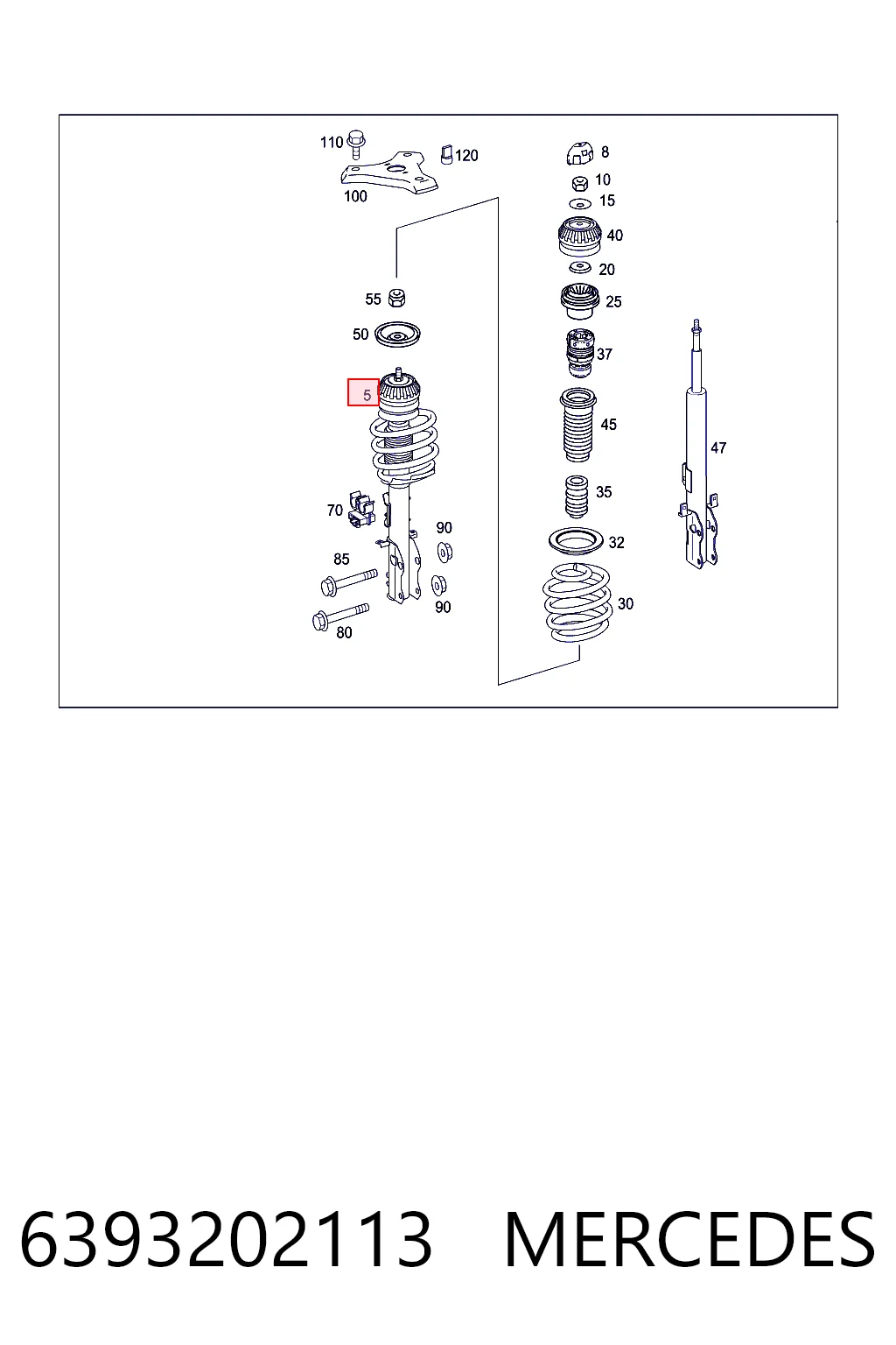 6393202113 Mercedes Стойка передняя