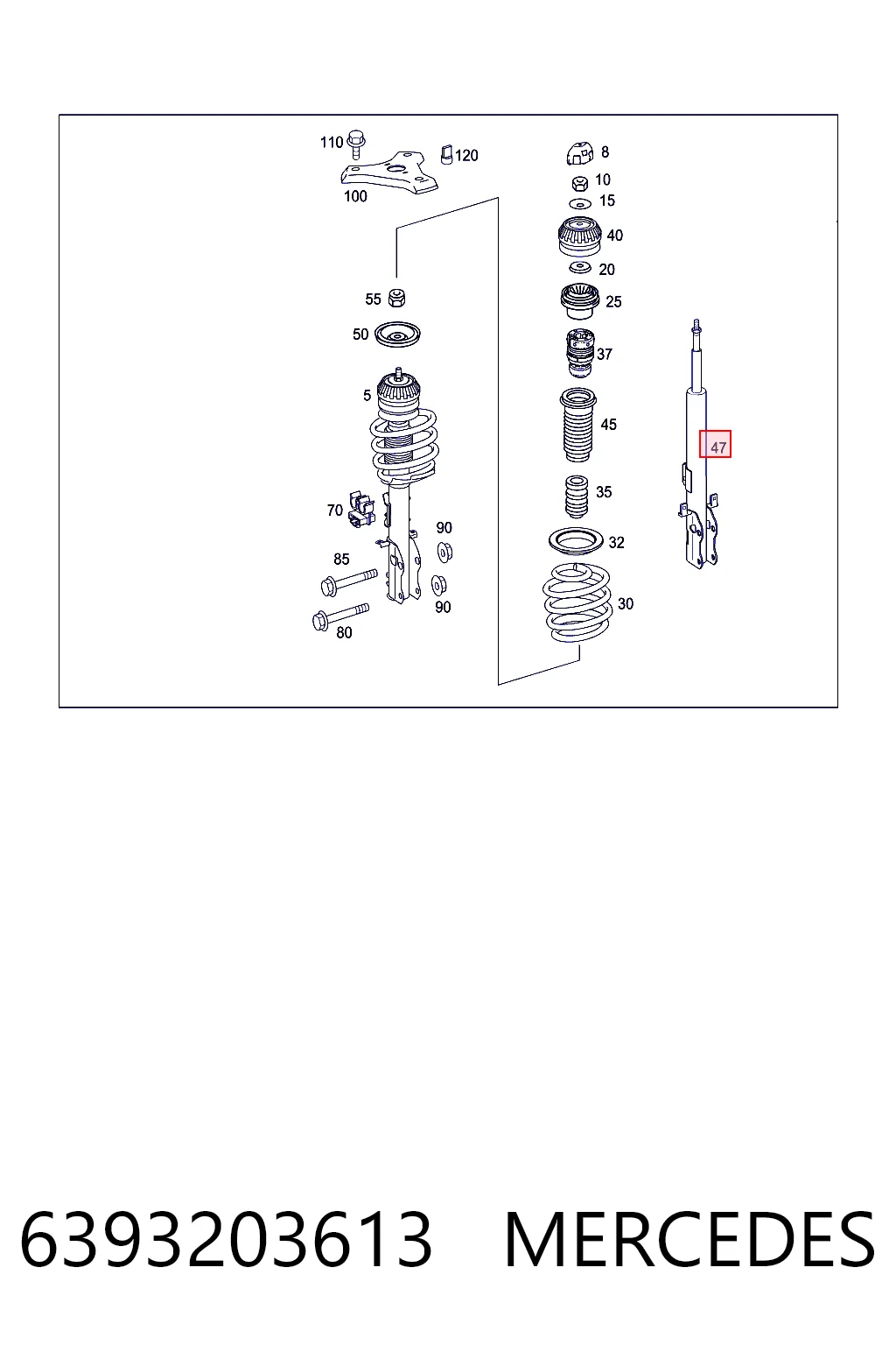 6393203613 Mercedes Стойка передняя